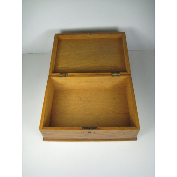 Antique Wooden Box Ornate Metal Hinges Latch Hand Made Crafted Lidded - Picture 6 of 16